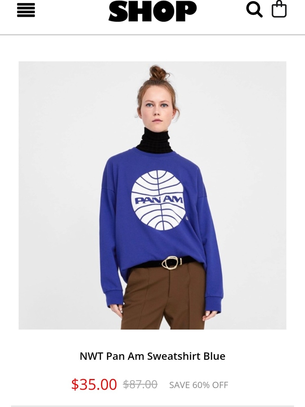 Zara/Pan Am Retro Crewneck Sweater - Picture 9 of 9